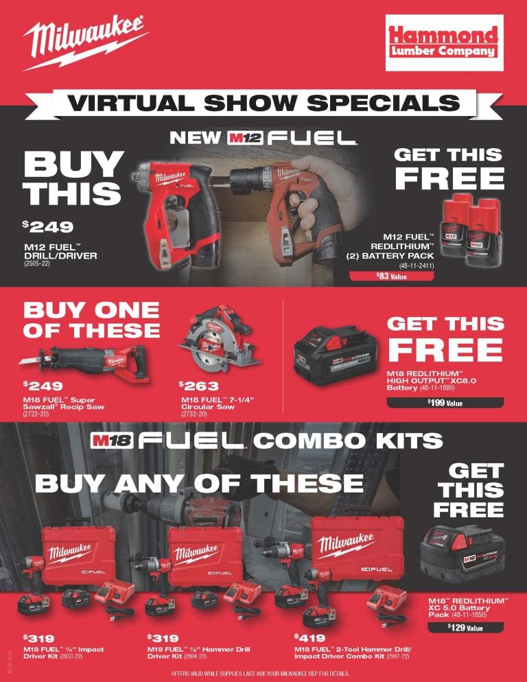 Milwaukee Tool Specials Hammond Lumber Company